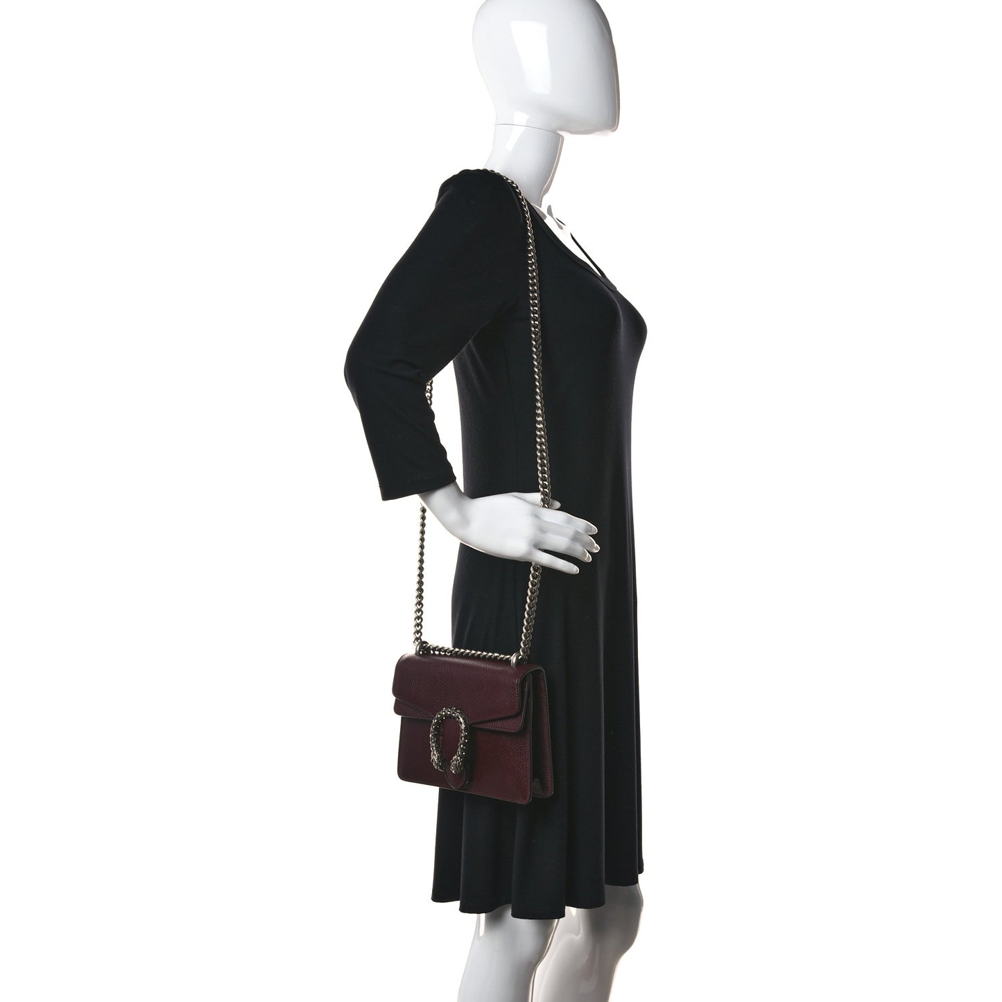 Dollar Calfskin Crystal Mini Dionysus Shoulder Bag Vintage Bordeaux