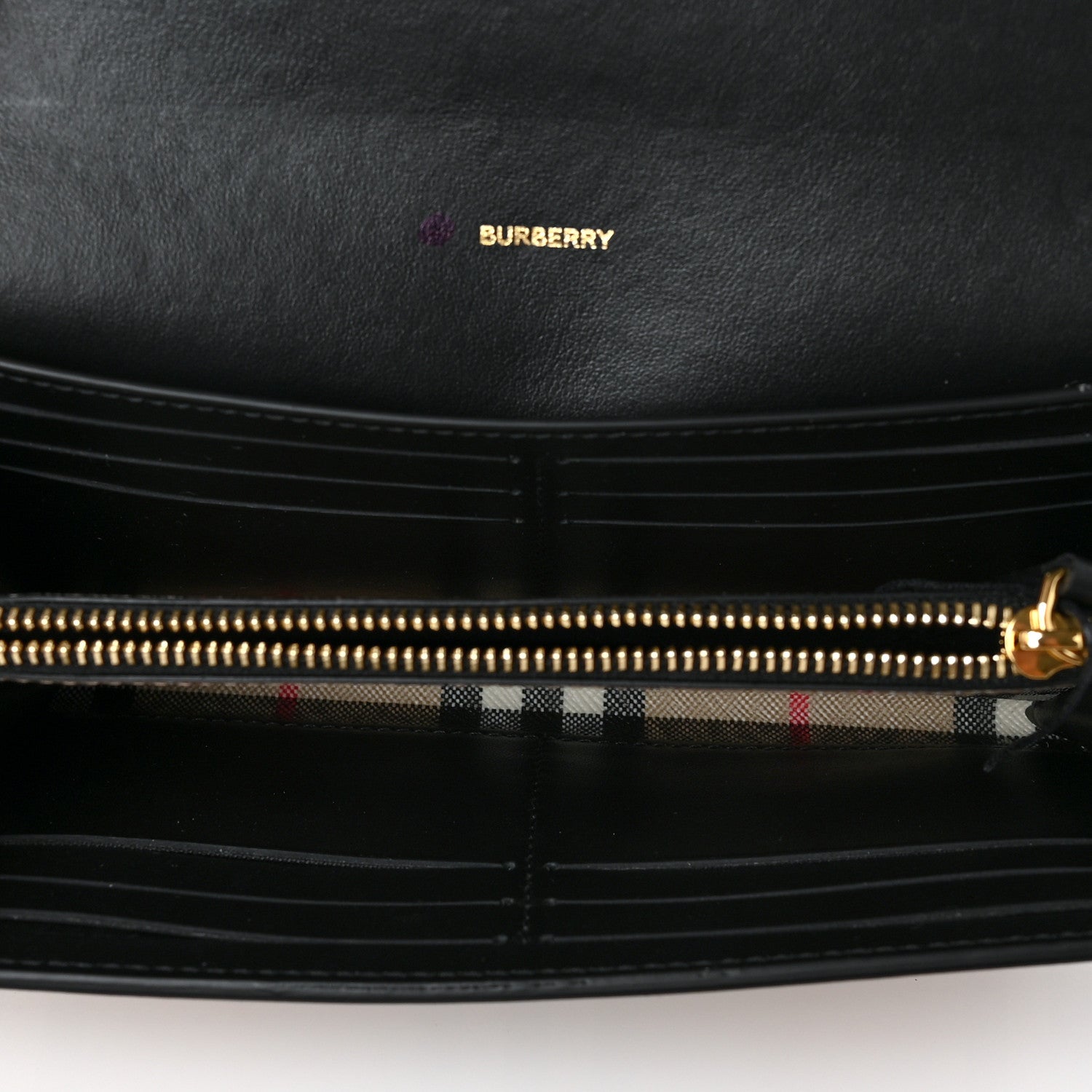Burberry Vintage Check Calfskin Halton Wallet Black 5 of 9