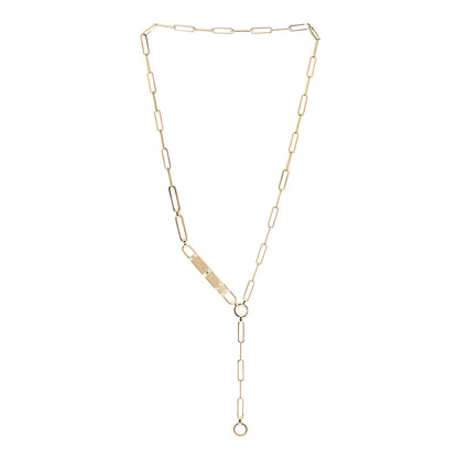 Hermes 18K Yellow Gold Diamond PM Kelly Chaine Lariat Necklace ST 3 of 5