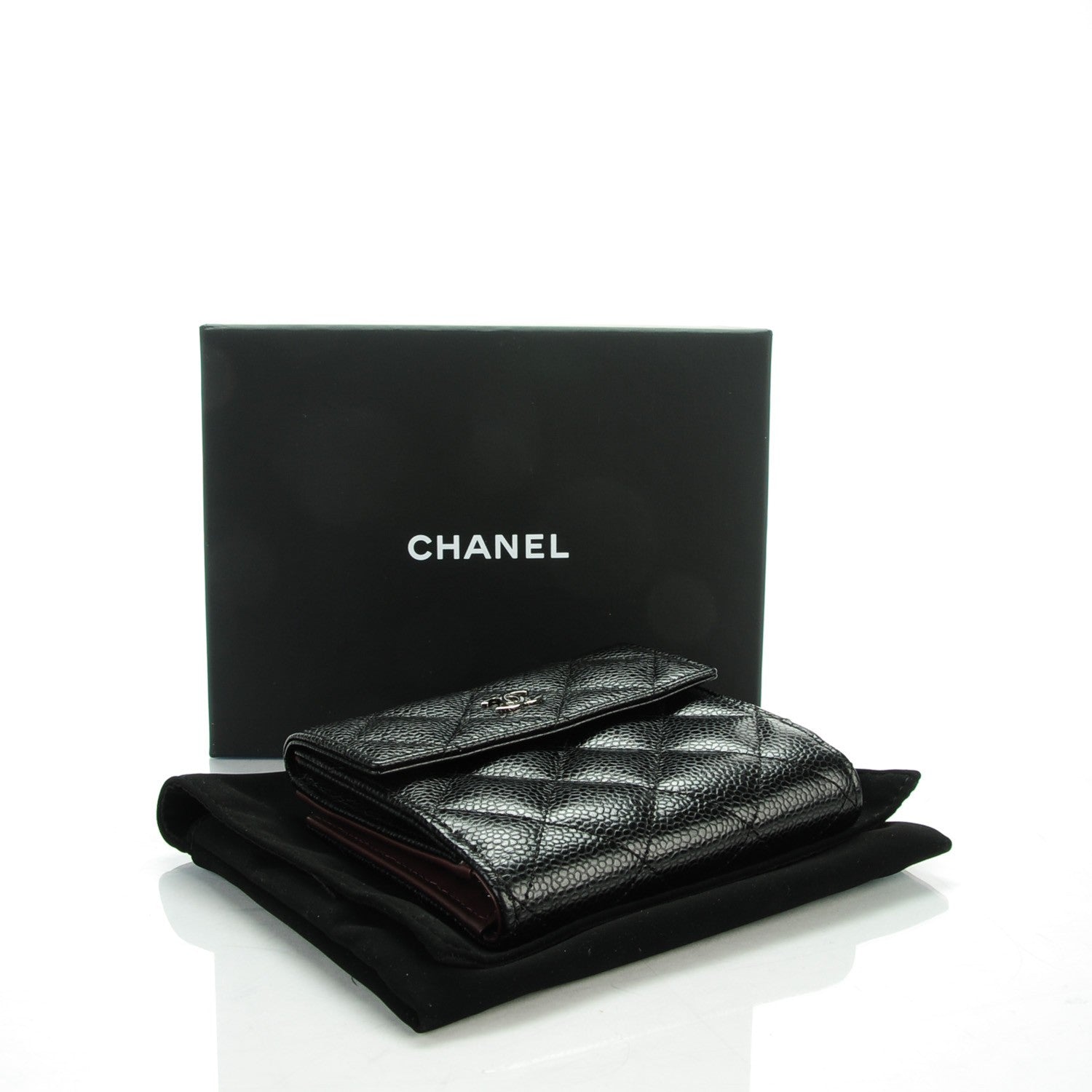 Chanel Caviar Quilted Compact French Flap Wallet 4 of 7