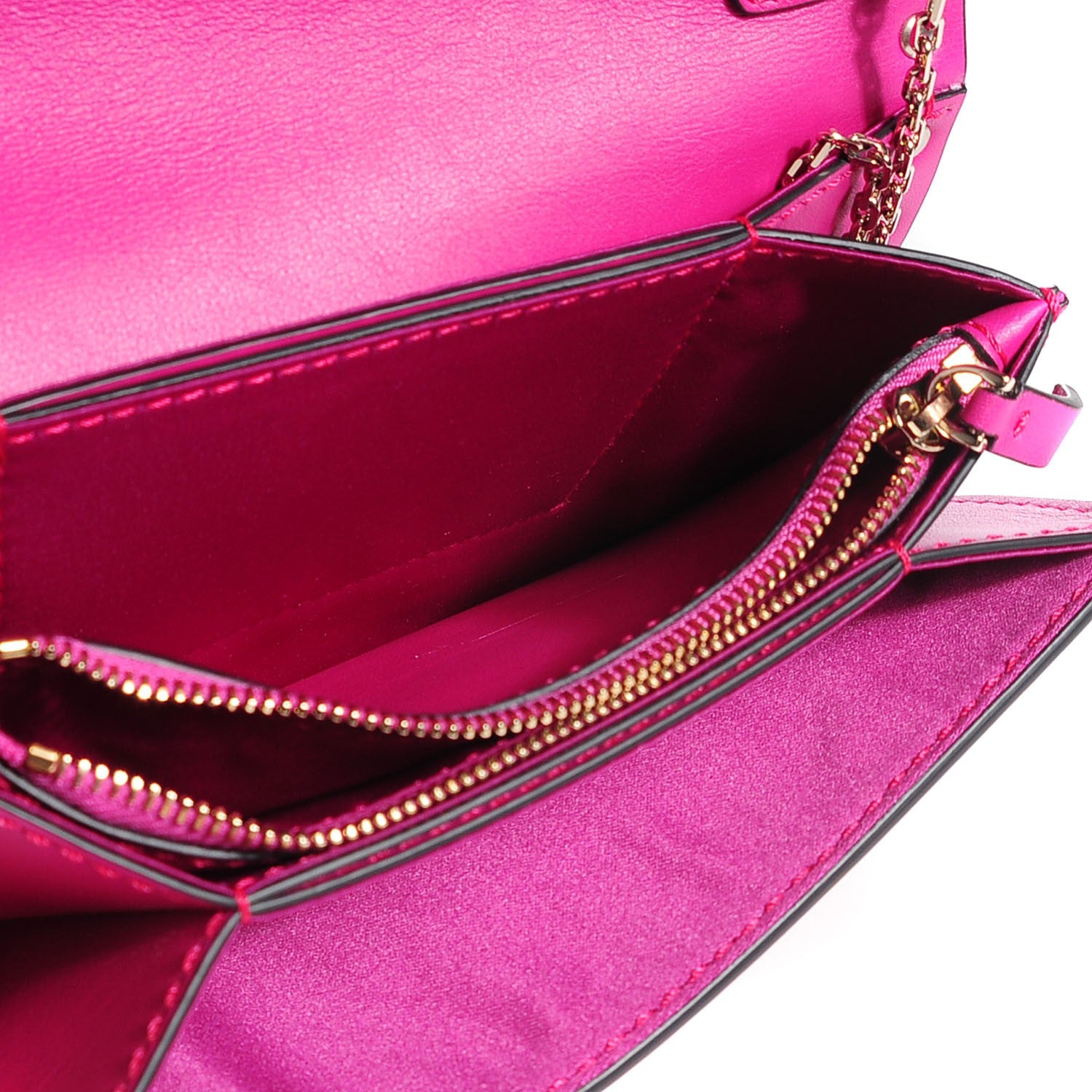 Valentino Garavani Vitello Rockstud Chain Flap Crossbody Bag Fuxia 5 of 8