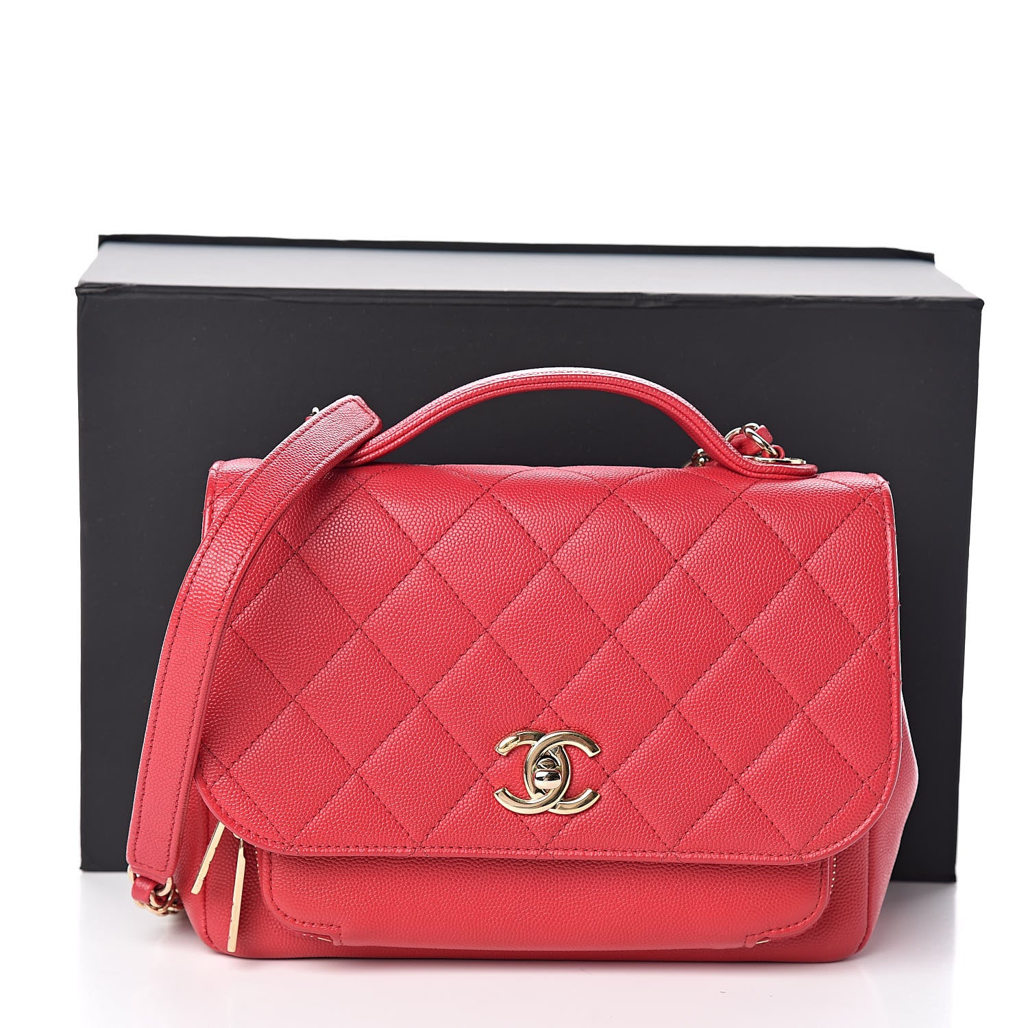 Chanel Caviar Quilted Medium Business Affinity Flap Red 11 of 11