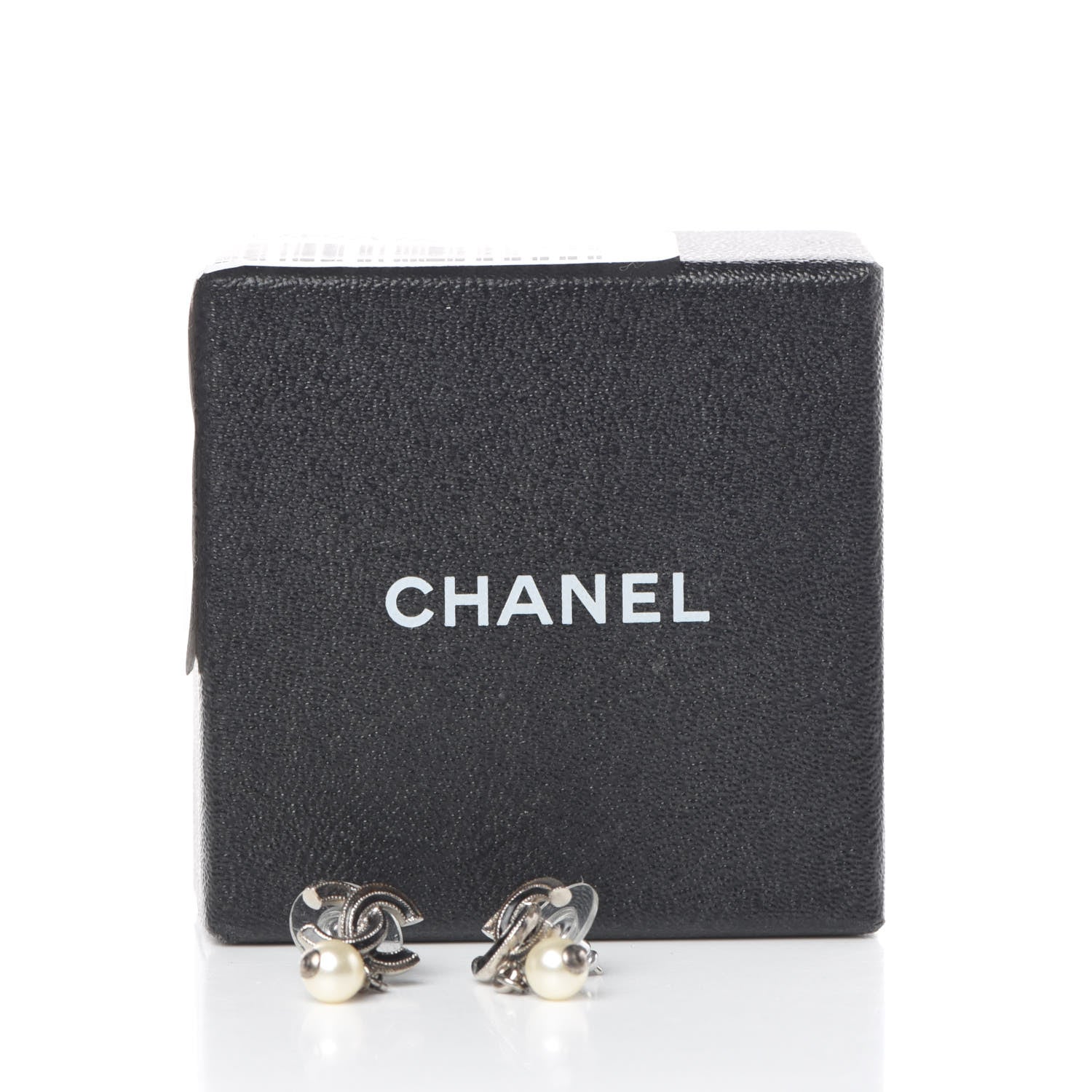 Chanel Pearl Enamel CC Drop Earrings Black 6 of 6