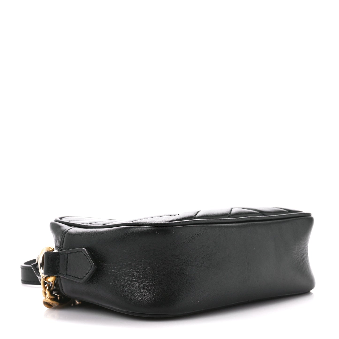 Calfskin Matelasse Mini GG Marmont Chain Shoulder Bag Black