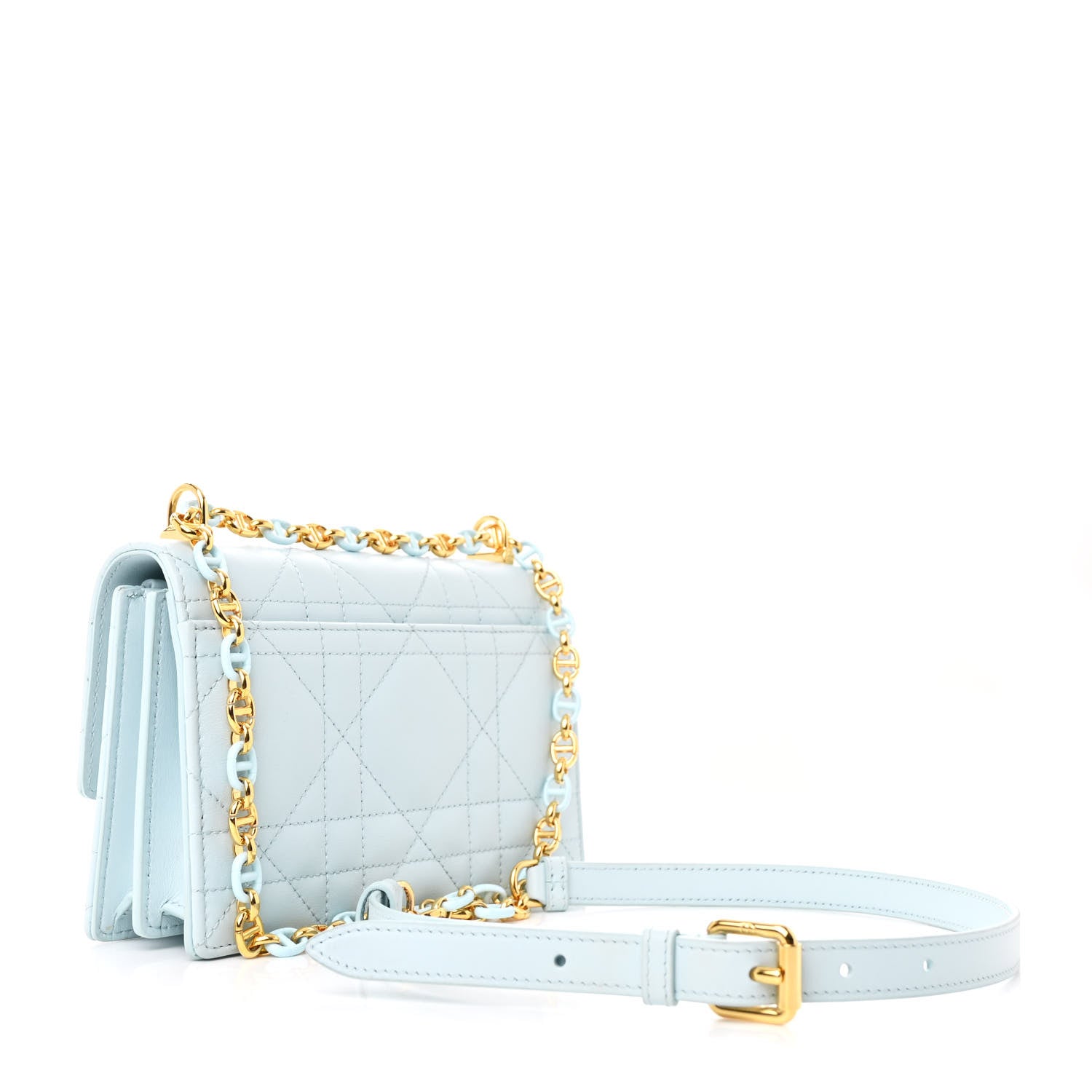 Christian Dior Lambskin Macrocannage Mini Miss Caro Bag Blue 3 of 12