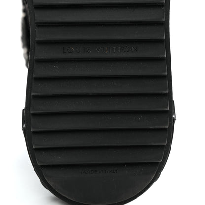 Louis Vuitton Suede Calfskin Shearling Snowdrop Flat Ankle Boot 37 Black 6 of 8