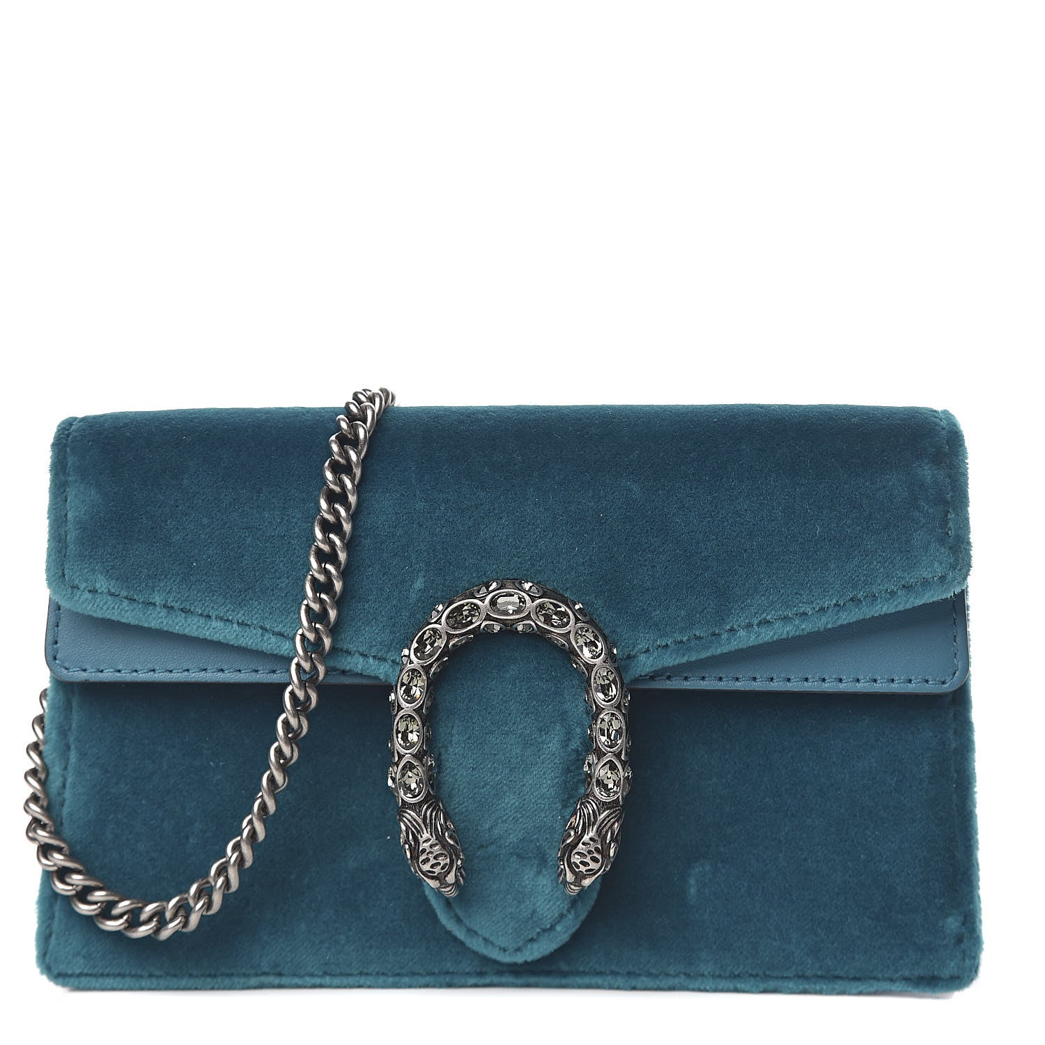 Gucci Velvet Super Mini Dionysus Shoulder Bag Pavone Cyan 1 of 11
