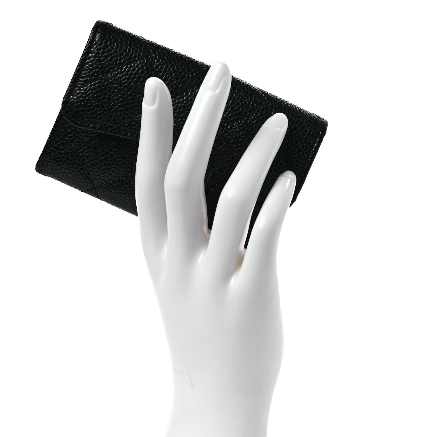 Chanel Caviar Quilted Flap Card Holder Wallet Black 2 of 9