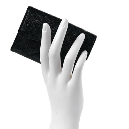 Chanel Caviar Quilted Flap Card Holder Wallet Black 2 of 9