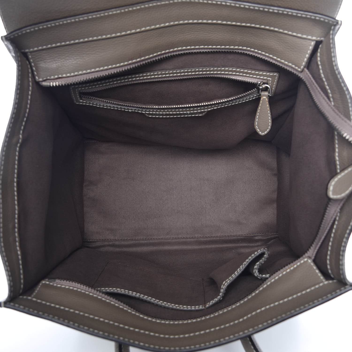 Celine Drummed Calfskin Mini Luggage Souris 5 of 18