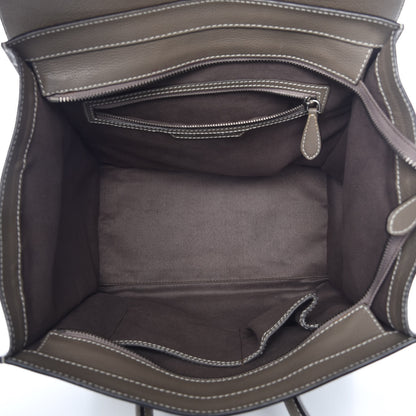 Celine Drummed Calfskin Mini Luggage Souris 5 of 18