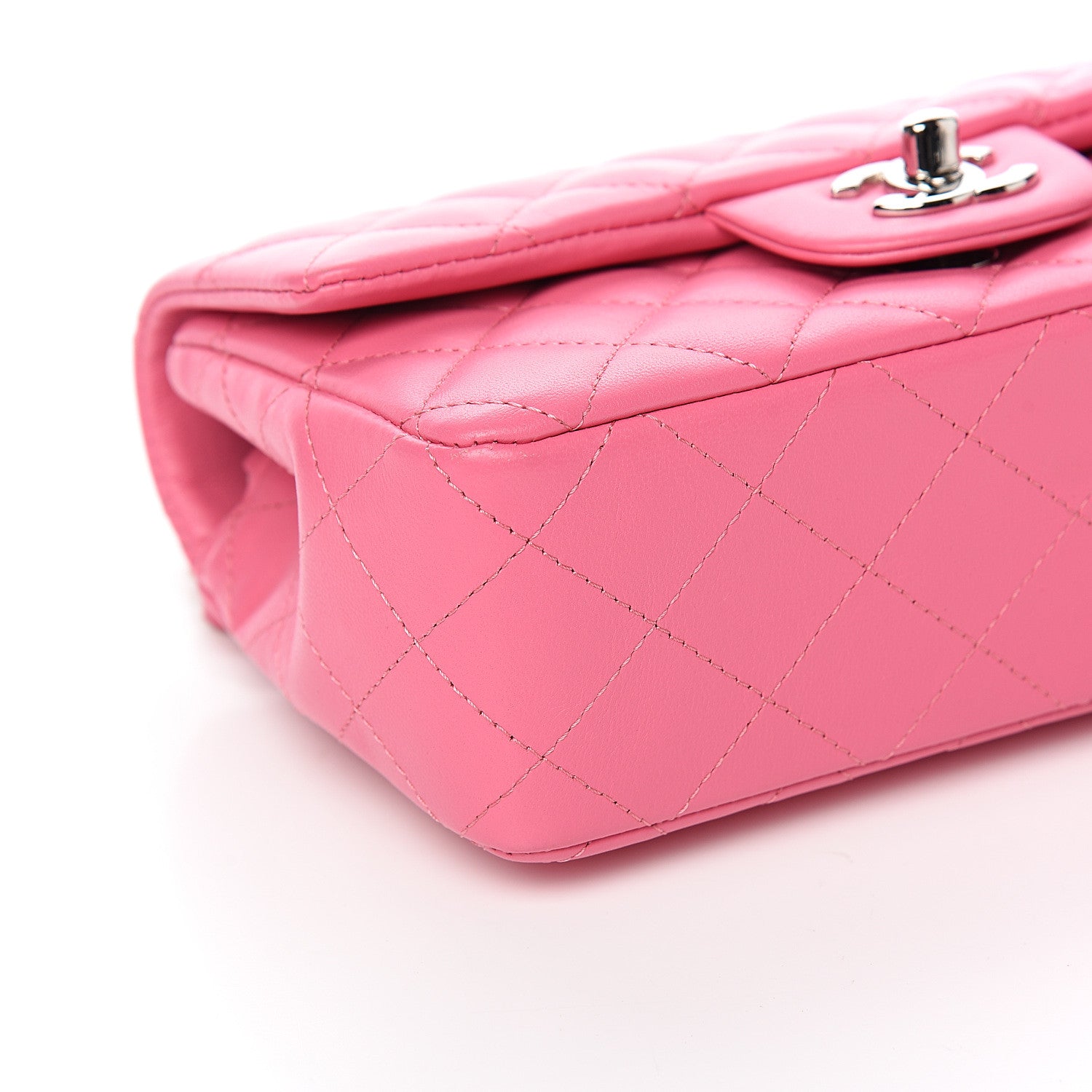 Chanel Lambskin Quilted Mini Rectangular Flap Pink 7 of 9