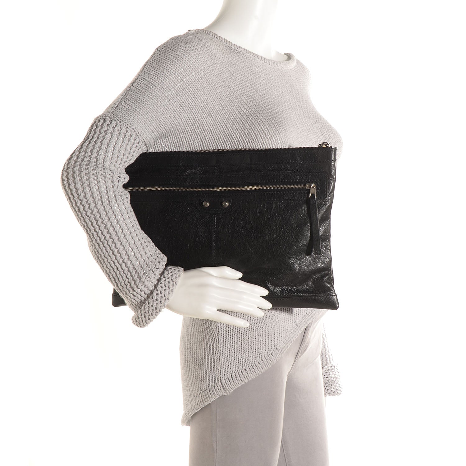 Balenciaga Agneau Arena Classic Hardware Large Clip Black 2 of 10