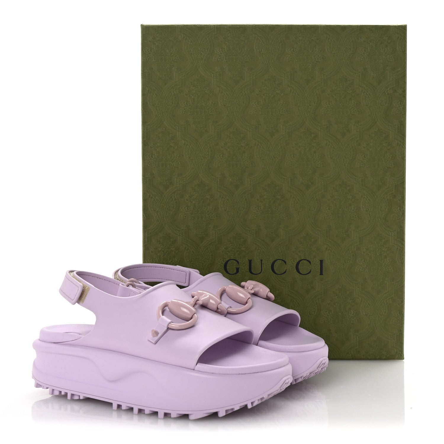 Gucci Soft Rubber Horsebit Touch Womens Strapped Sandals 37 Talc Pink 10 of 10