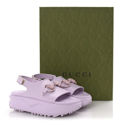 Gucci Soft Rubber Horsebit Touch Womens Strapped Sandals 37 Talc Pink 10 of 10