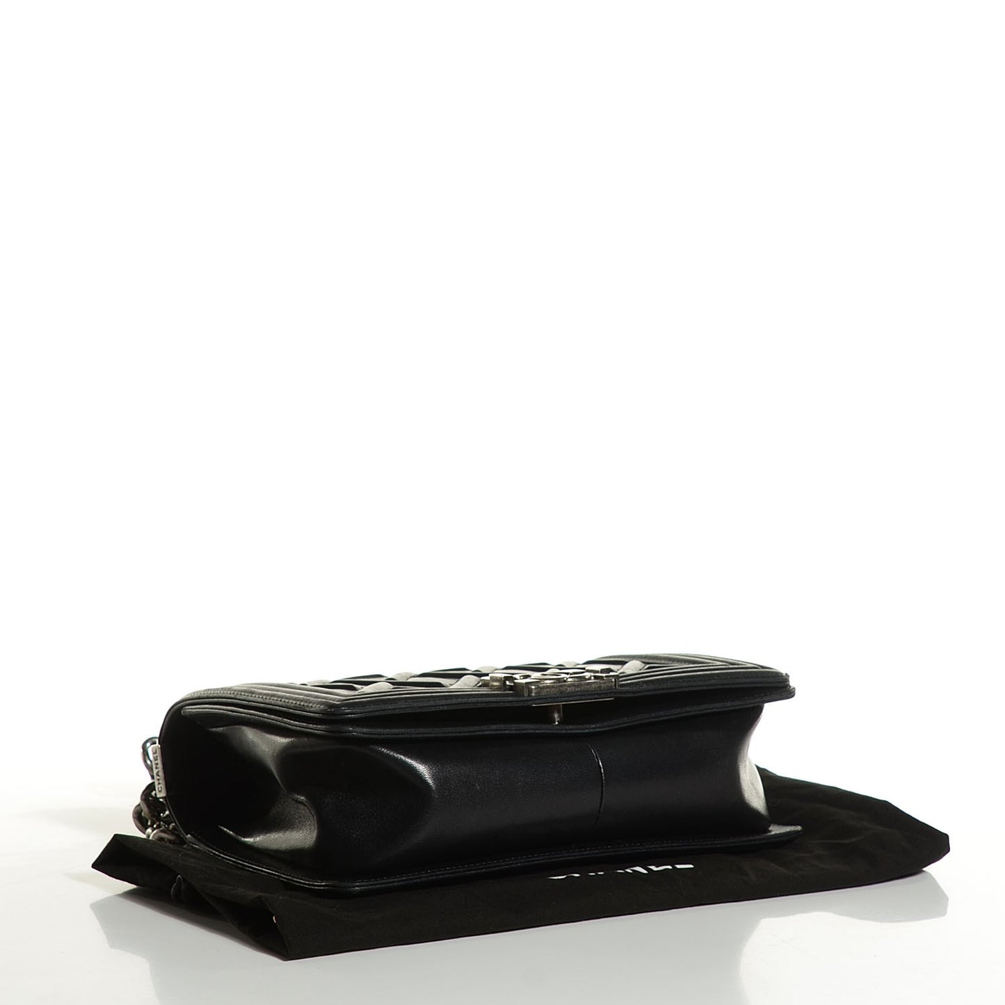 Lambskin Stitched Medium Boy Flap Black