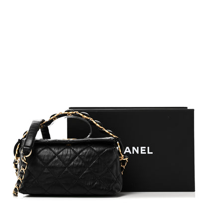 Chanel Crumpled Lambskin Quilted Small CC Links Shoulder Bag Black 11 of 11