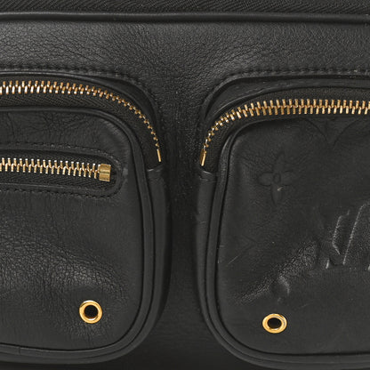 Louis Vuitton Calfskin Monogram Embossed Utility Crossbody Black 7 of 9