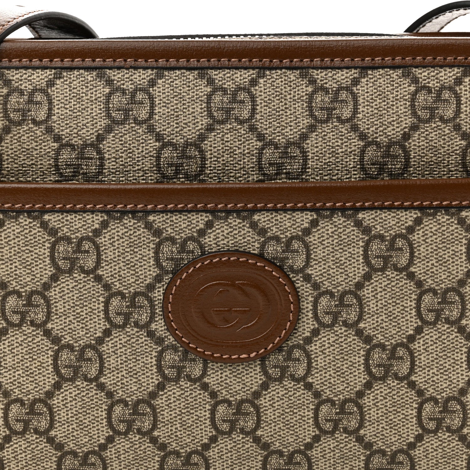Gucci GG Supreme Monogram Azalea Calfskin Mini Retro Interlocking G Shoulder Bag Beige Ebony Brown Sugar 8 of 14