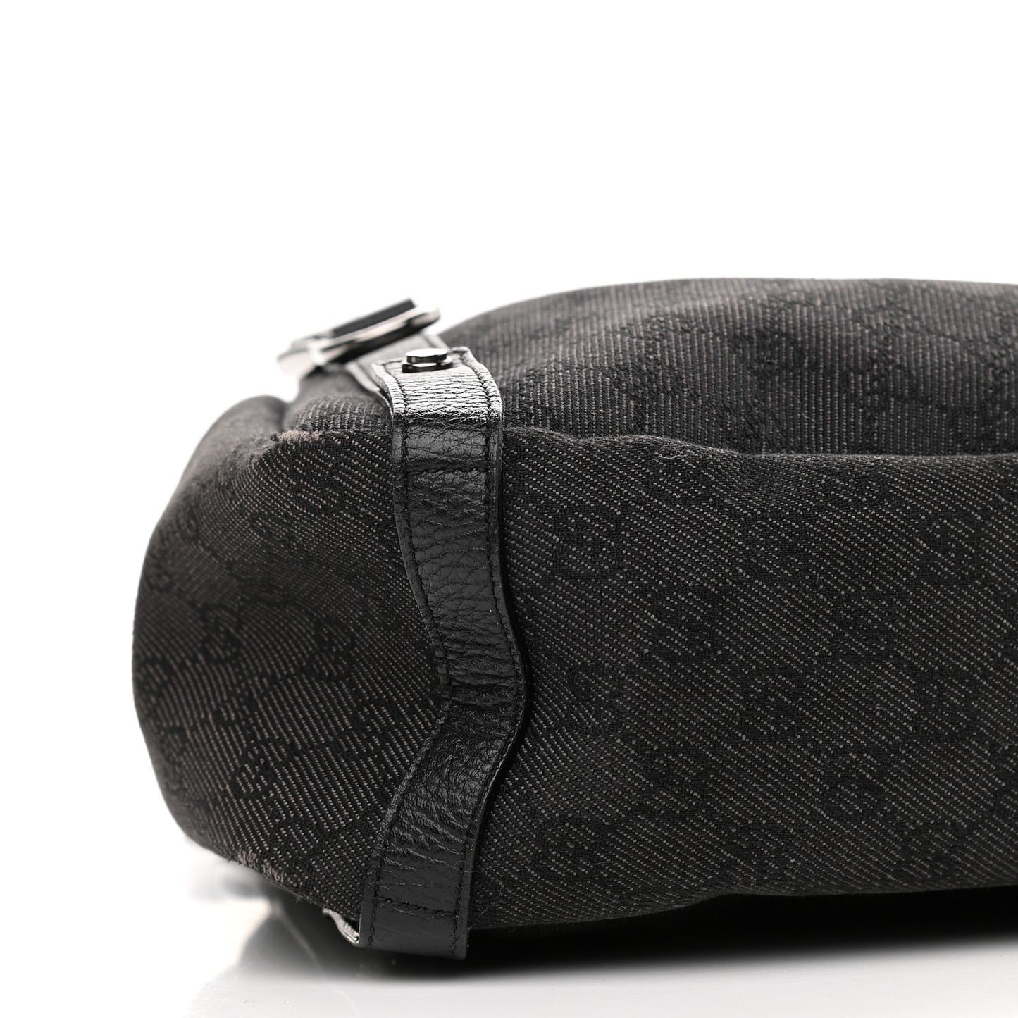 Monogram Denim Medium Abbey Shoulder Bag Black