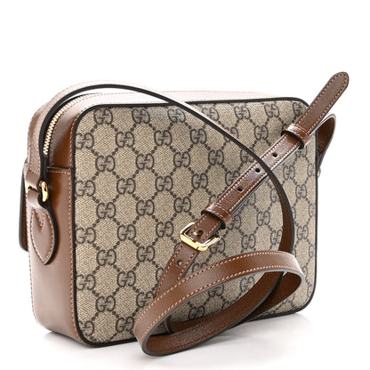Gucci GG Supreme Monogram Small Horsebit 1955 Shoulder Bag Beige Brown Sugar 3 of 10
