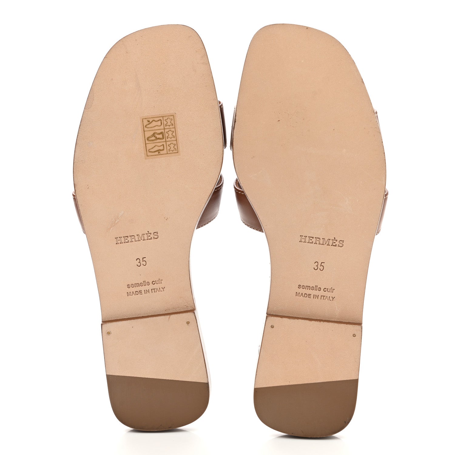 Hermes Box Calfskin Oran Sandals 35 Gold 5 of 8
