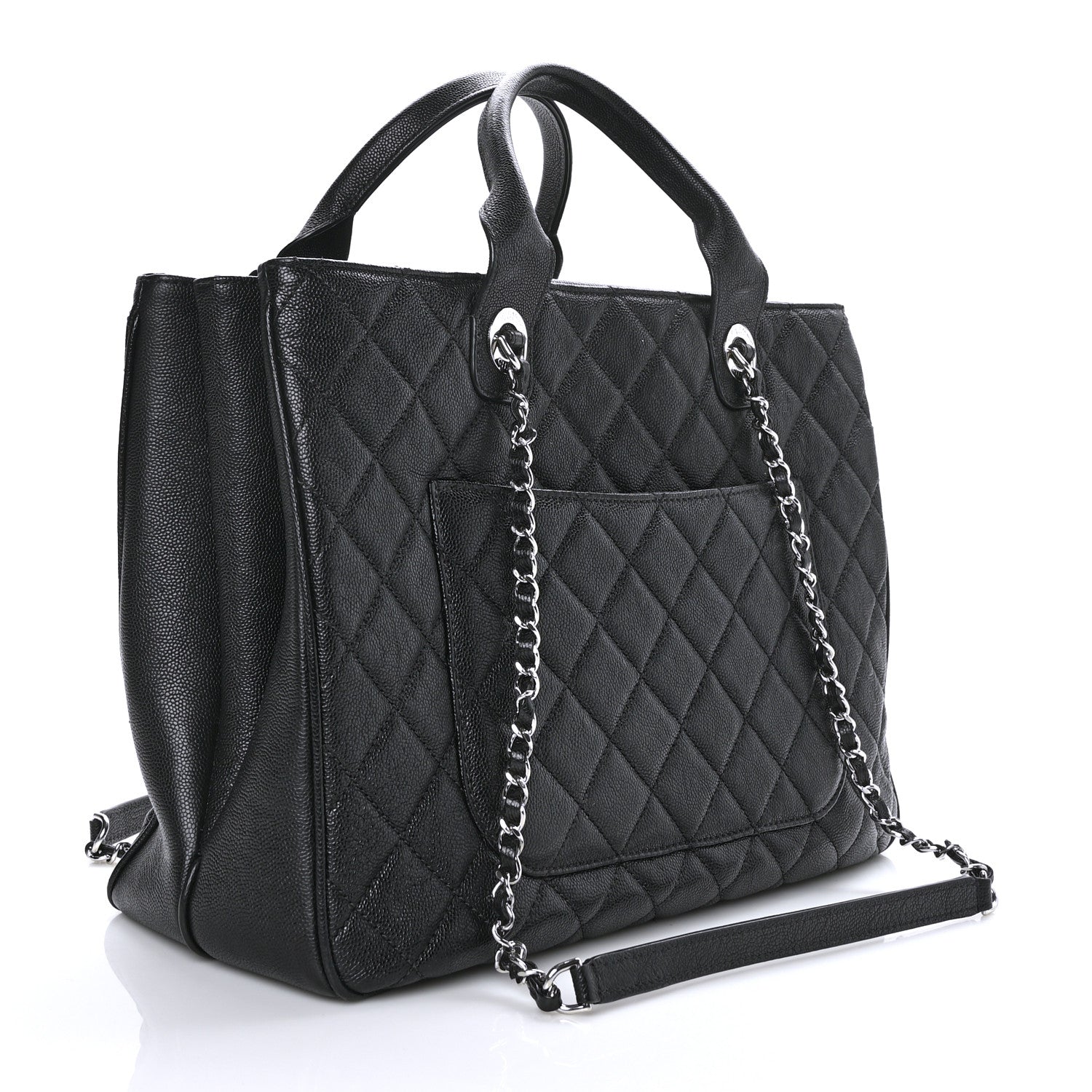 Chanel Caviar Quilted Large Urban Companion Top Handle Shopping Tote Black 3 of 12