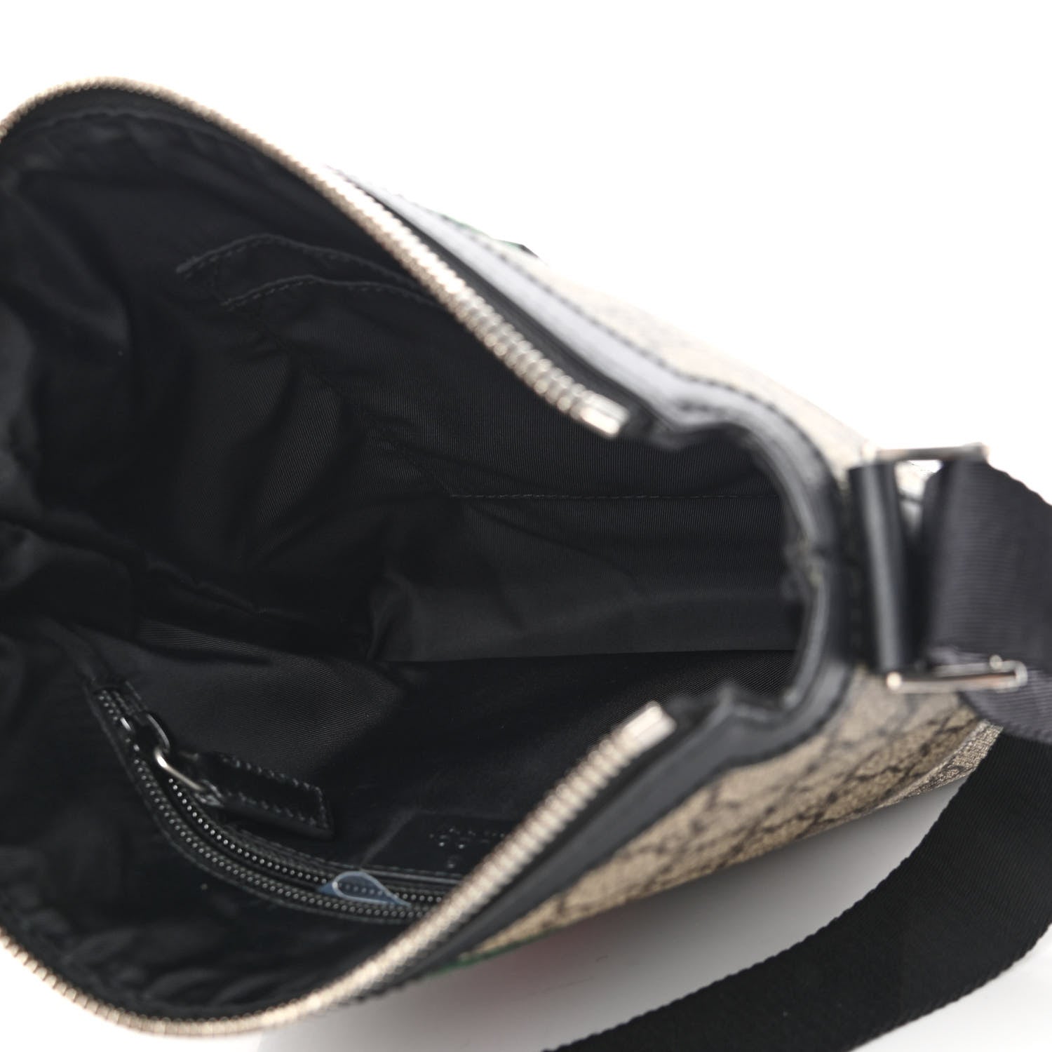 Gucci GG Supreme Monogram Web Messenger Bag Black 4 of 9