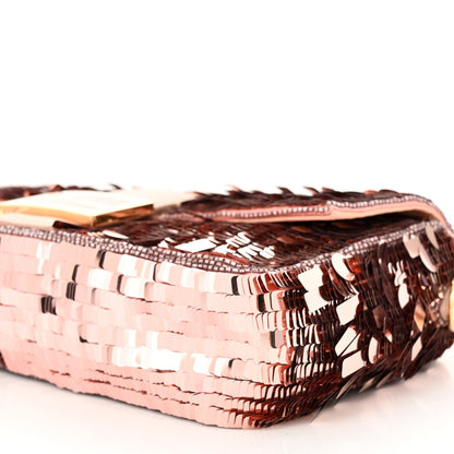 Fendi Sequin Paillettes Vitello Grace Sex and the City Baguette Baby Pink 10 of 10