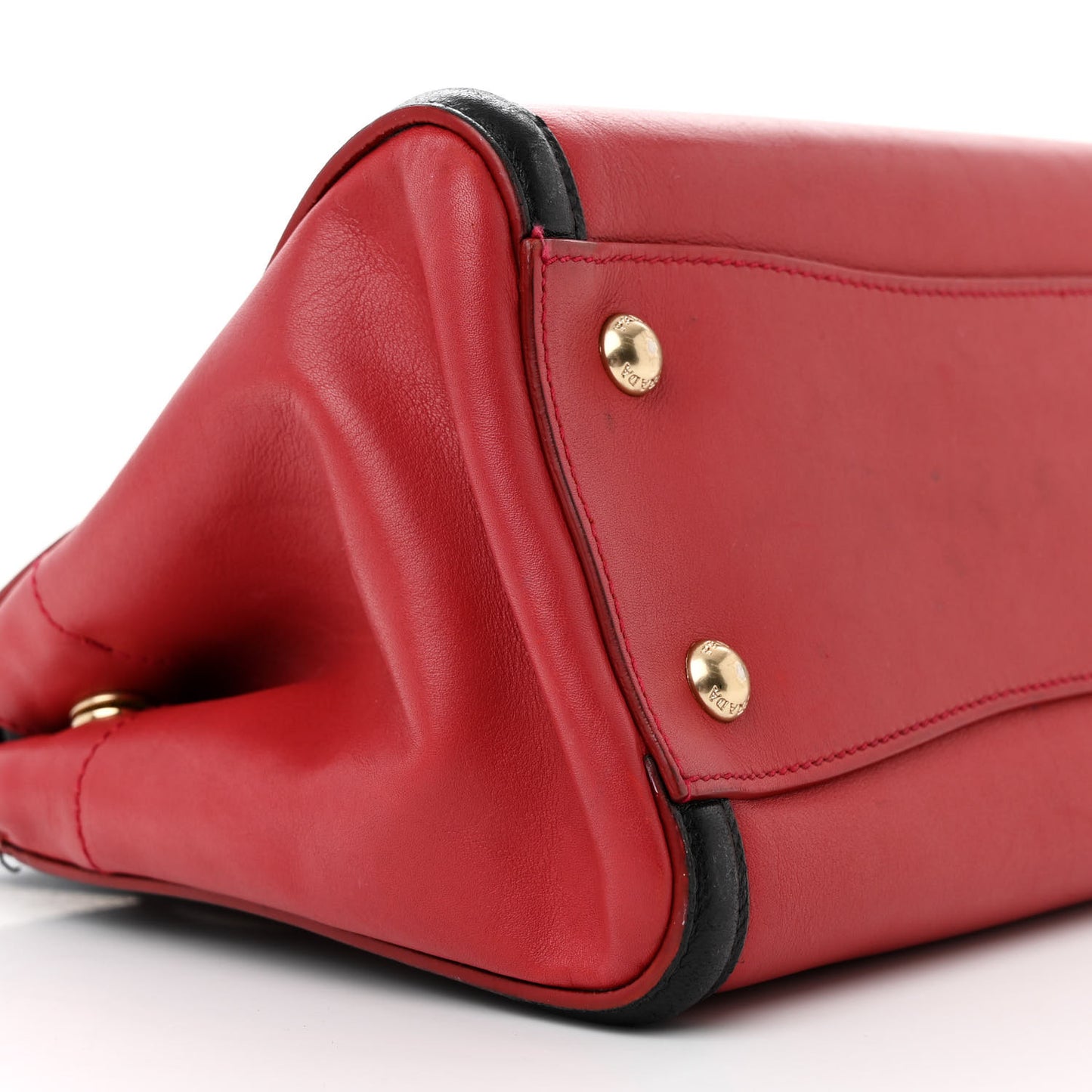 Saffiano City Calfskin Bi-Color Tote Fuoco Black