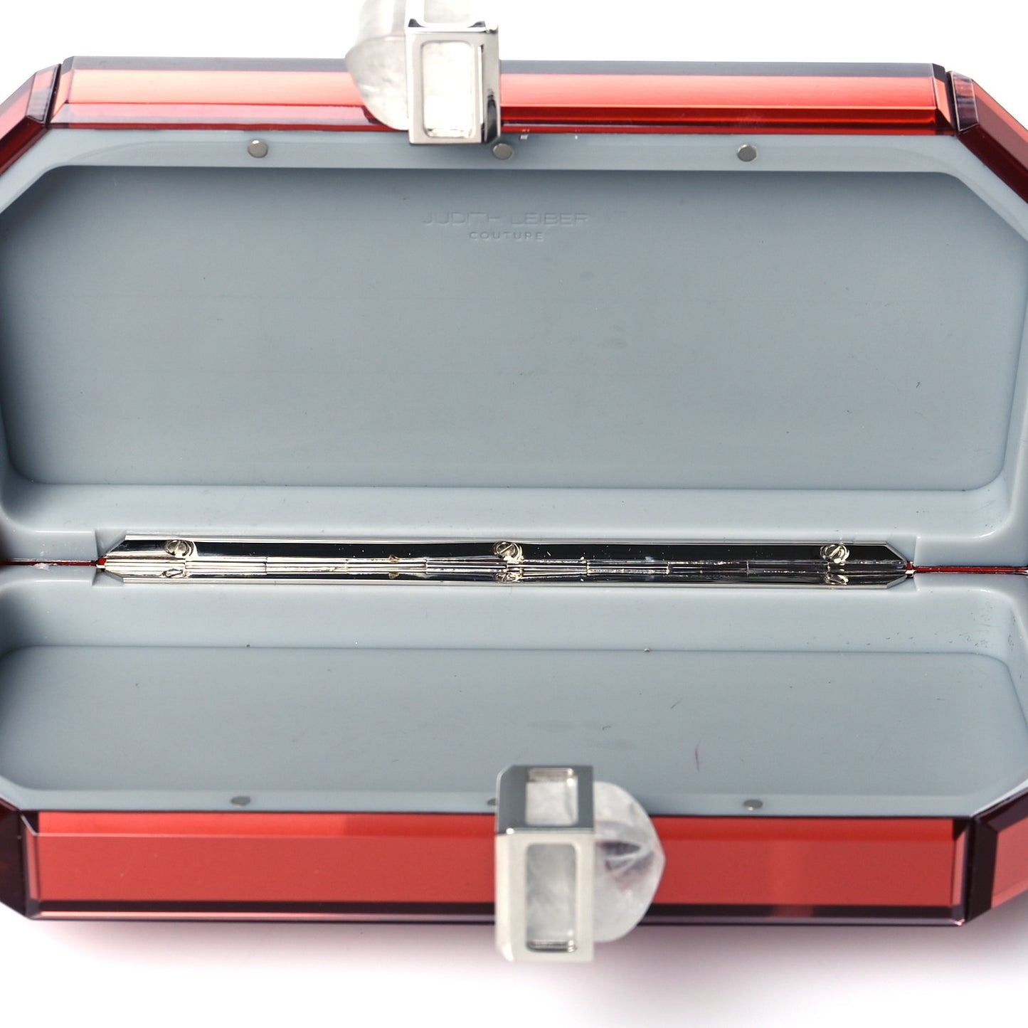 Acrylic Faceted Box Clutch Red