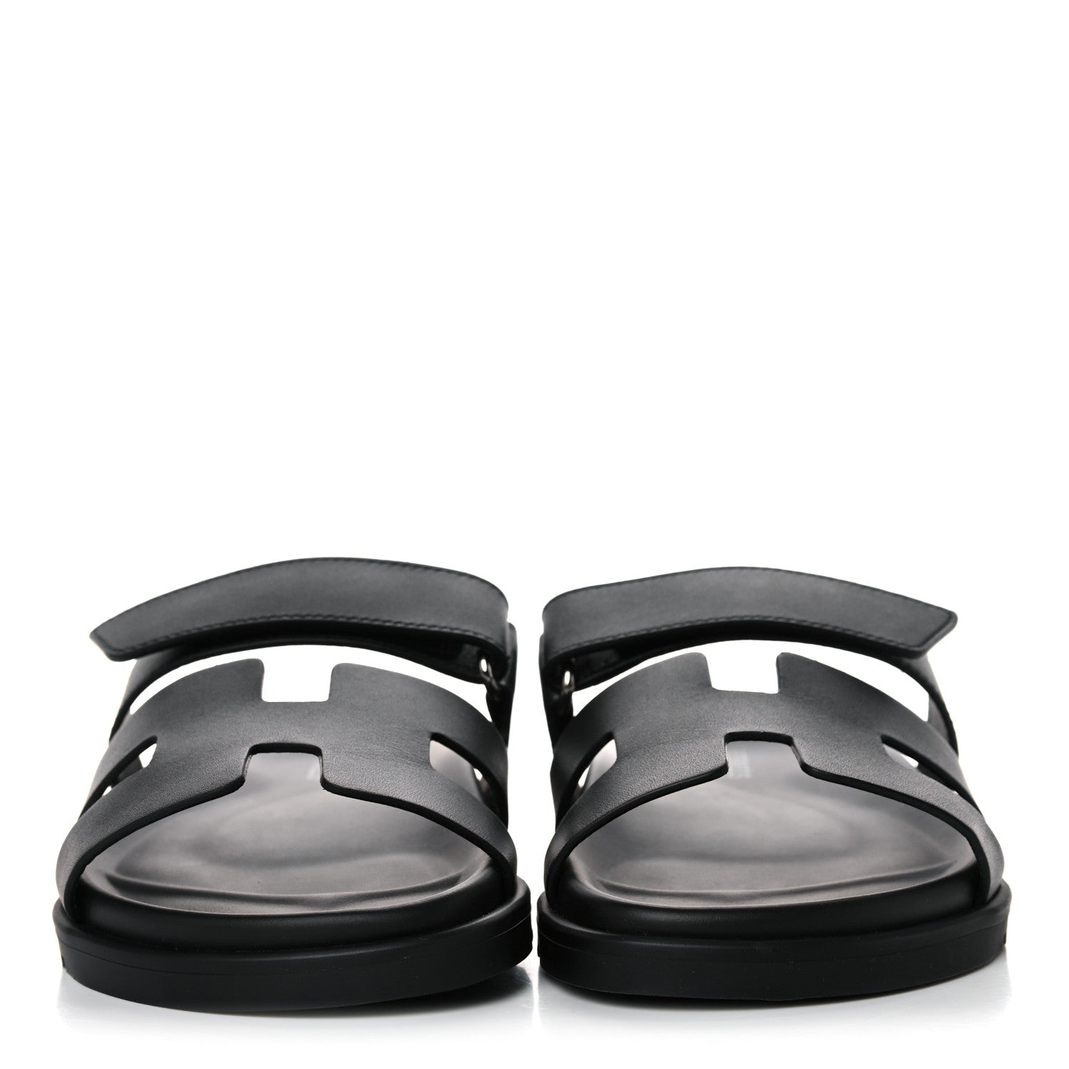 Hermes Calfskin Womens Chypre Sandals 35 Black 2 of 10