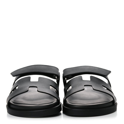 Hermes Calfskin Womens Chypre Sandals 35 Black 2 of 10