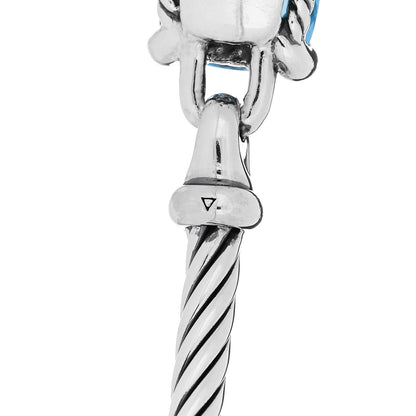 David Yurman Sterling Silver Blue Topaz Diamond 8mm Chatelaine Bracelet 4 of 4