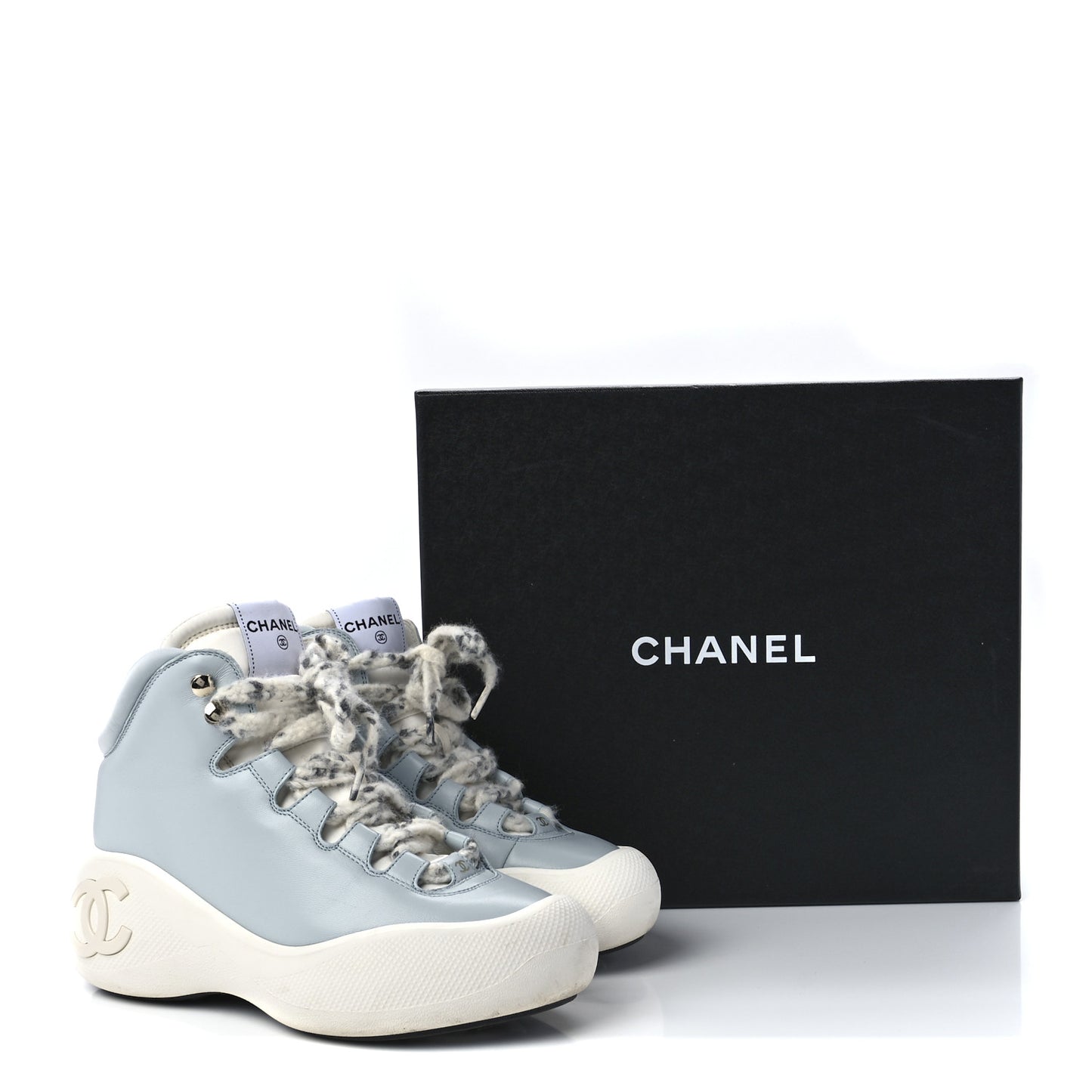 Lambskin Lace Up Snow Boots 38 Blue