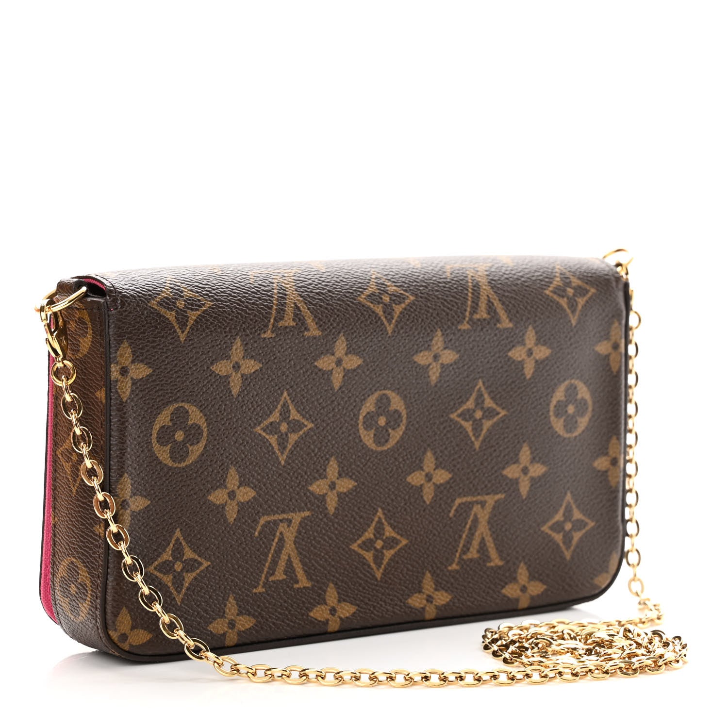 Louis Vuitton Monogram 2021 Christmas Animation Hollywood Pochette Felicie Chain Wallet Fuchsia 4 of 14