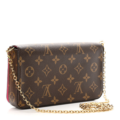 Louis Vuitton Monogram 2021 Christmas Animation Hollywood Pochette Felicie Chain Wallet Fuchsia 4 of 14