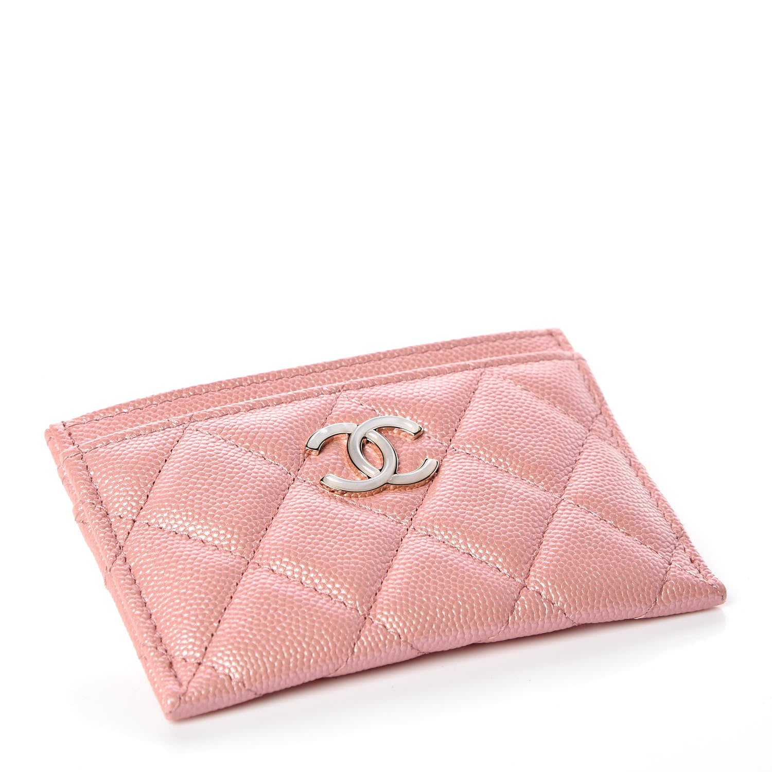 Chanel Iridescent Caviar Quilted Card Holder Pink 4 of 9