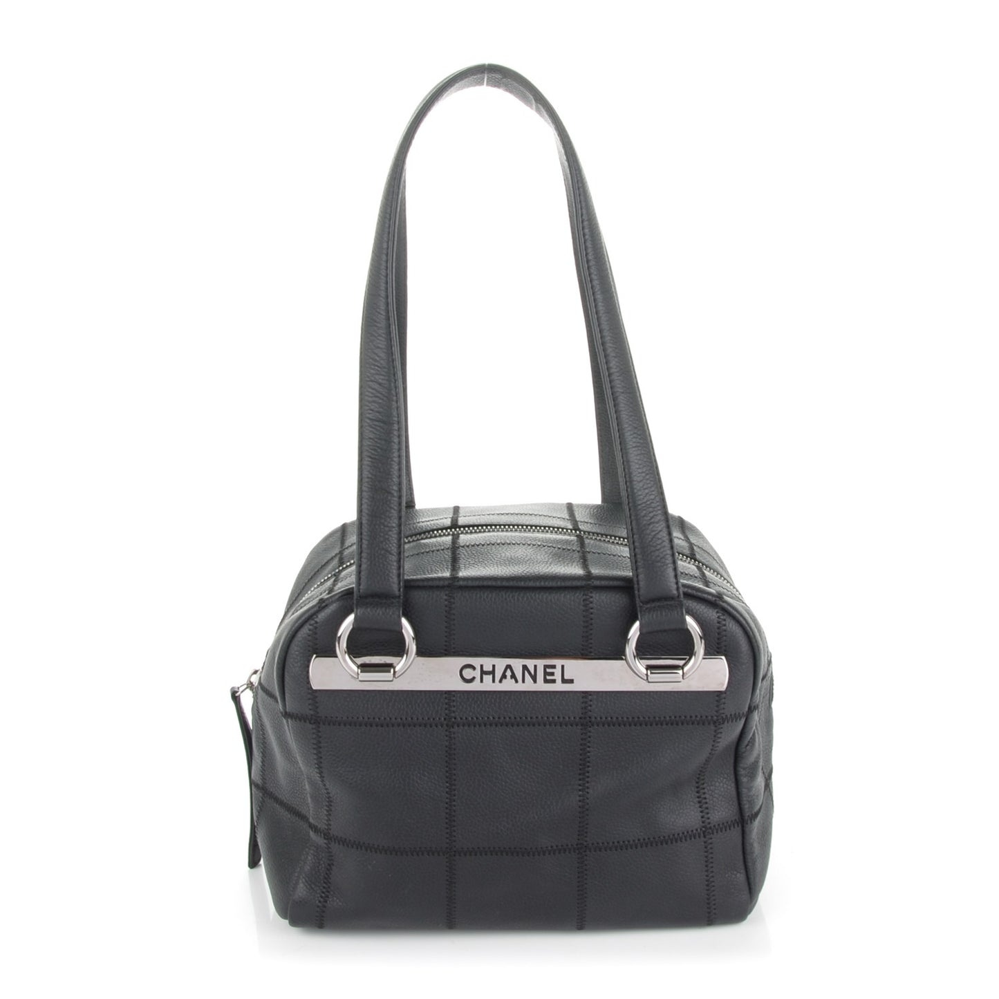 Caviar Square Stitched Bowler Black