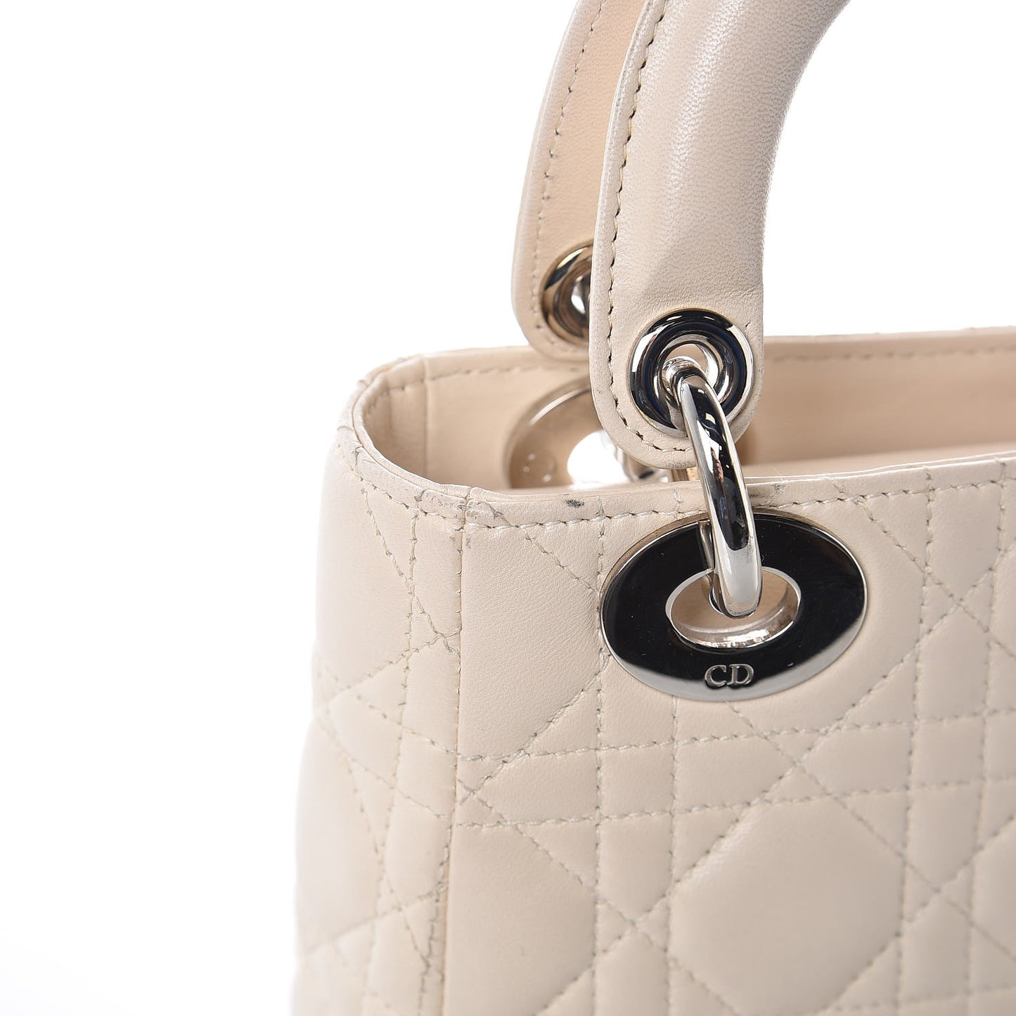 Lambskin Cannage Mini Lady Dior Light Beige