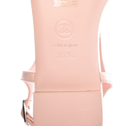 Chanel Lambskin Crystal Baguette CC Thong Sandals 36.5 Pink 6 of 8