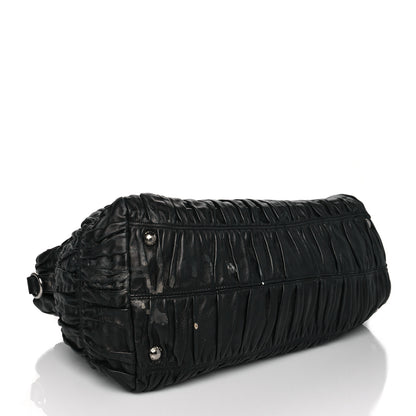 Prada Nappa Gaufre Shopping Satchel Black 3 of 13