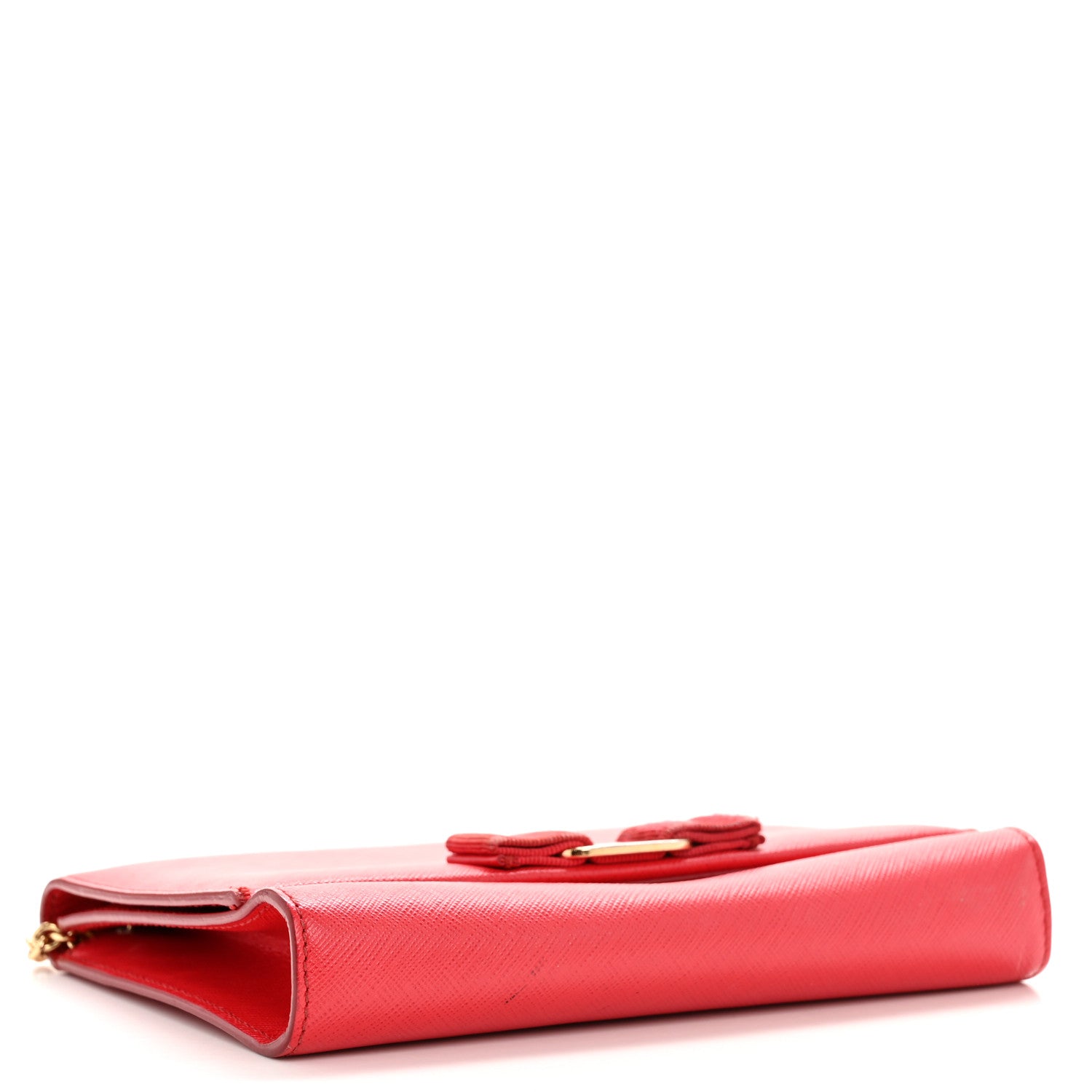 Salvatore Ferragamo Hammered Calfskin Mini Miss Vara Bow Chain Bag Red 4 of 11