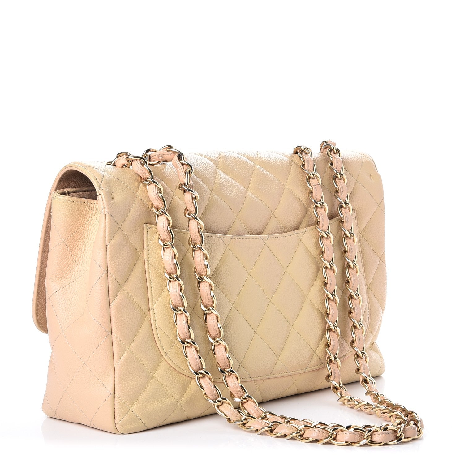 Chanel Caviar Quilted Jumbo Single Flap Beige Clair 4 of 11