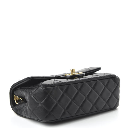 Chanel Lambskin Resin Quilted Mini Rectangular Pearl Samba Flap Black 4 of 10