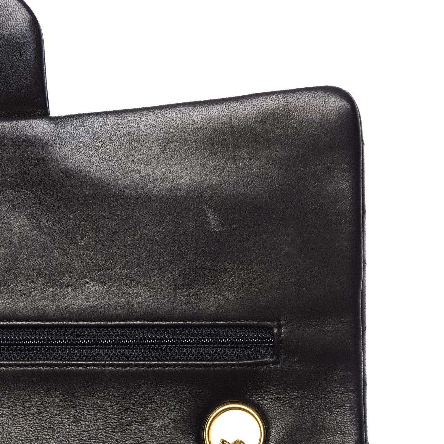 Chanel Lambskin Quilted Medium Double Flap Black 12 of 15