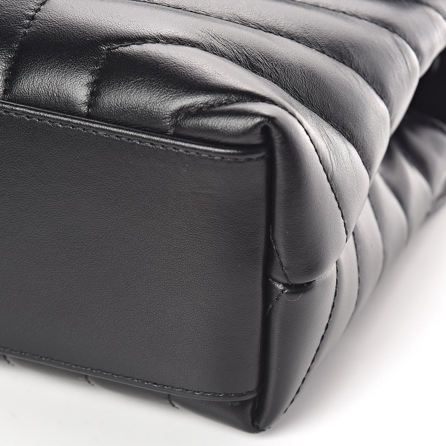 Calfskin Y Quilted Monogram Small Loulou Chain Satchel Black