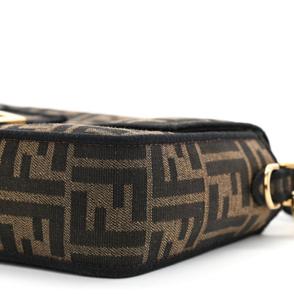 Fendi Fabric Jacquard FF 1974 Medium Baguette Tobacco Moro Black 10 of 12