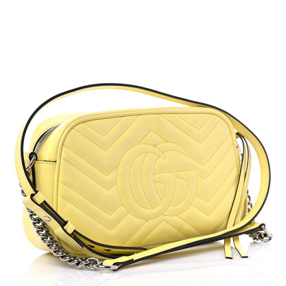 Gucci Calfskin Matelasse Small GG Marmont Chain Shoulder Bag Banana 3 of 16