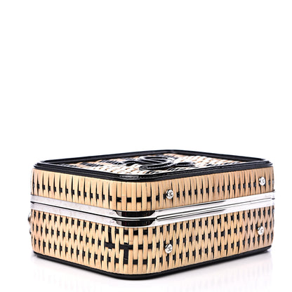Chanel Raffia Patent Medium CC Filigree Vanity Case Black 3 of 9